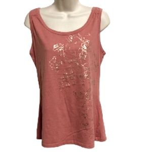 Sonoma Gold Floral Salamander Pink Peach Tank Top women’s Medium